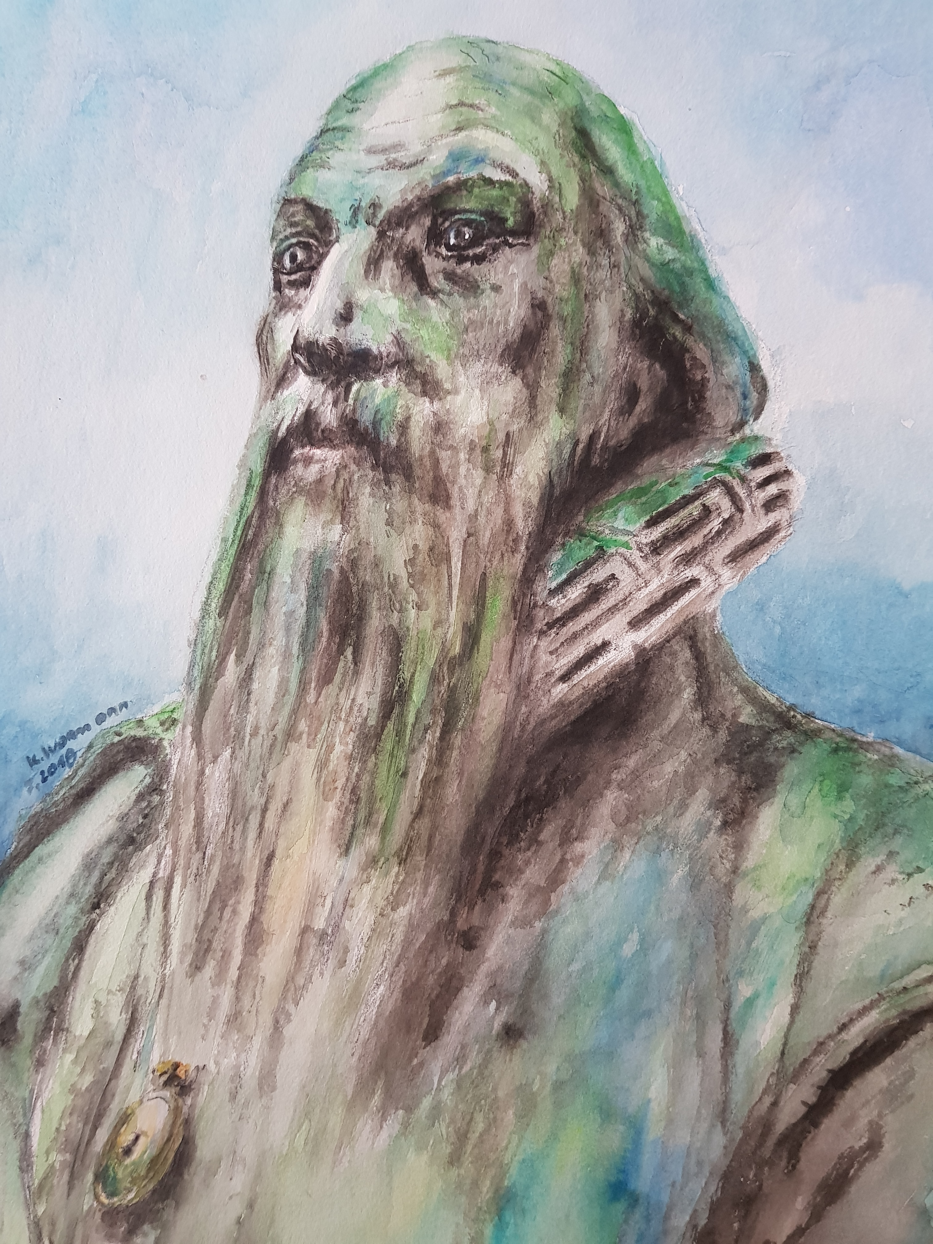 Portrait Skulptur - Aquarell  - 85 €