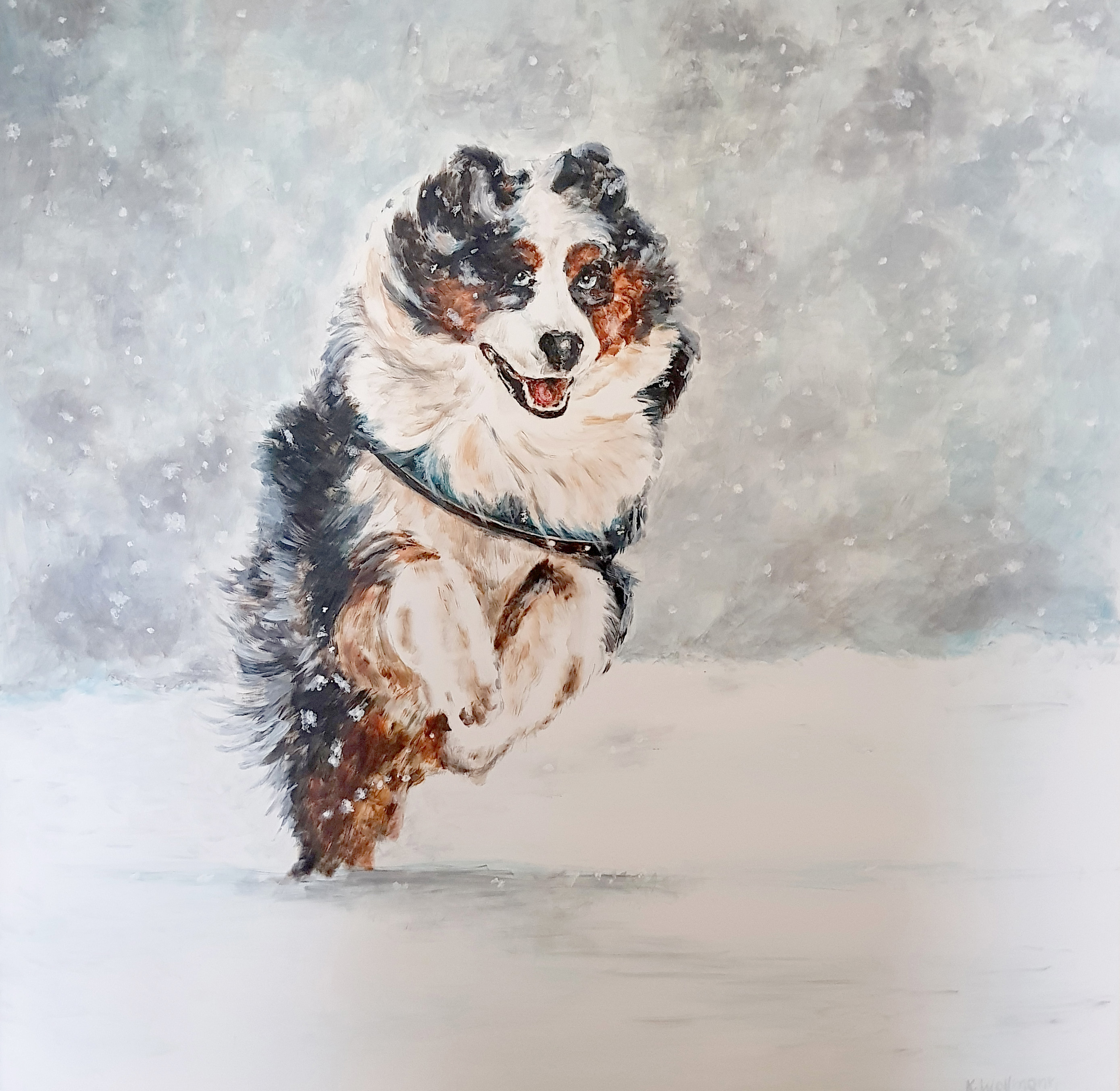 Portrait Hund - Acryl - 80 x 80 cm - 220 €