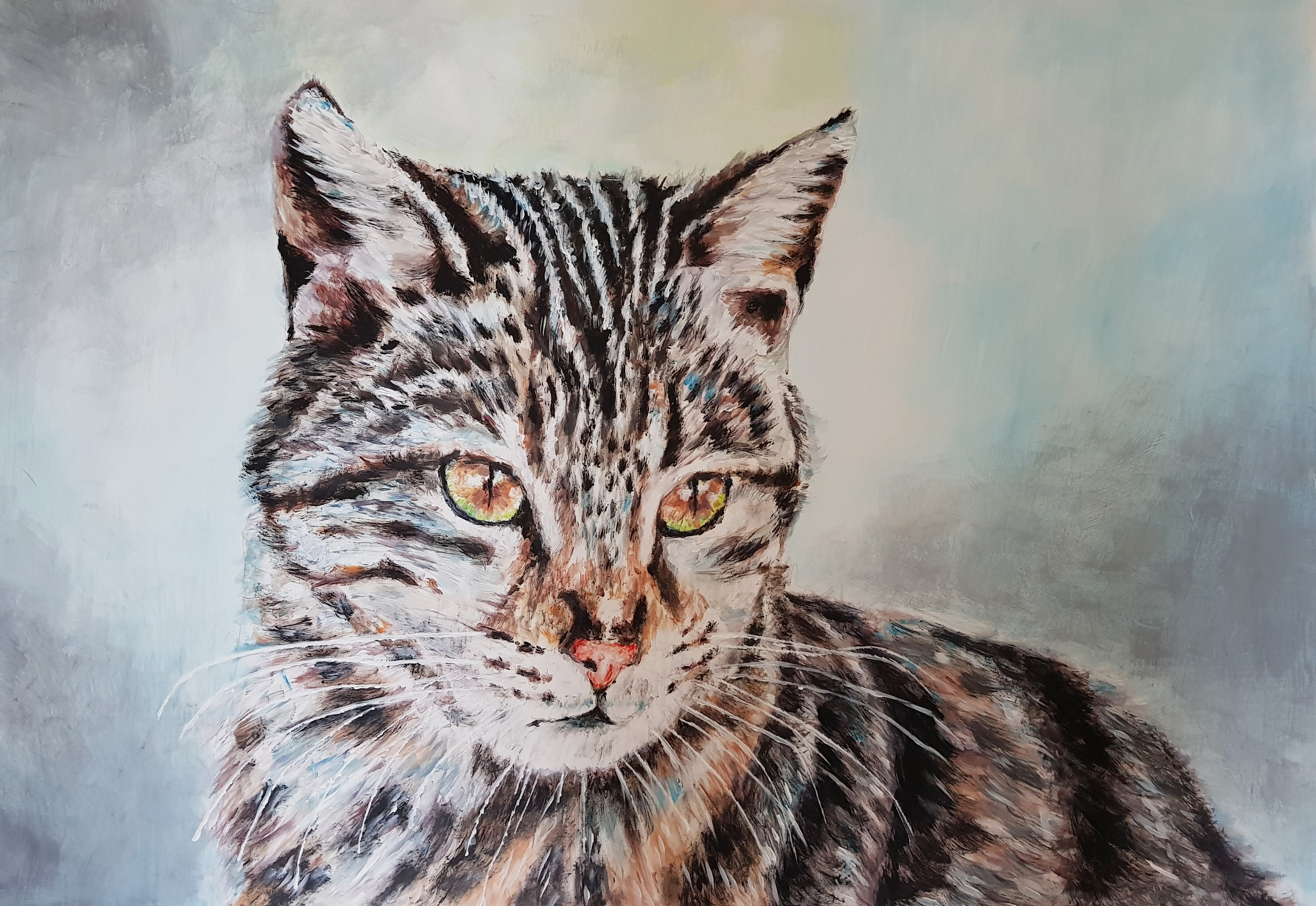 Portrait Katze - Acryl - 70 x 100 cm - 195 €