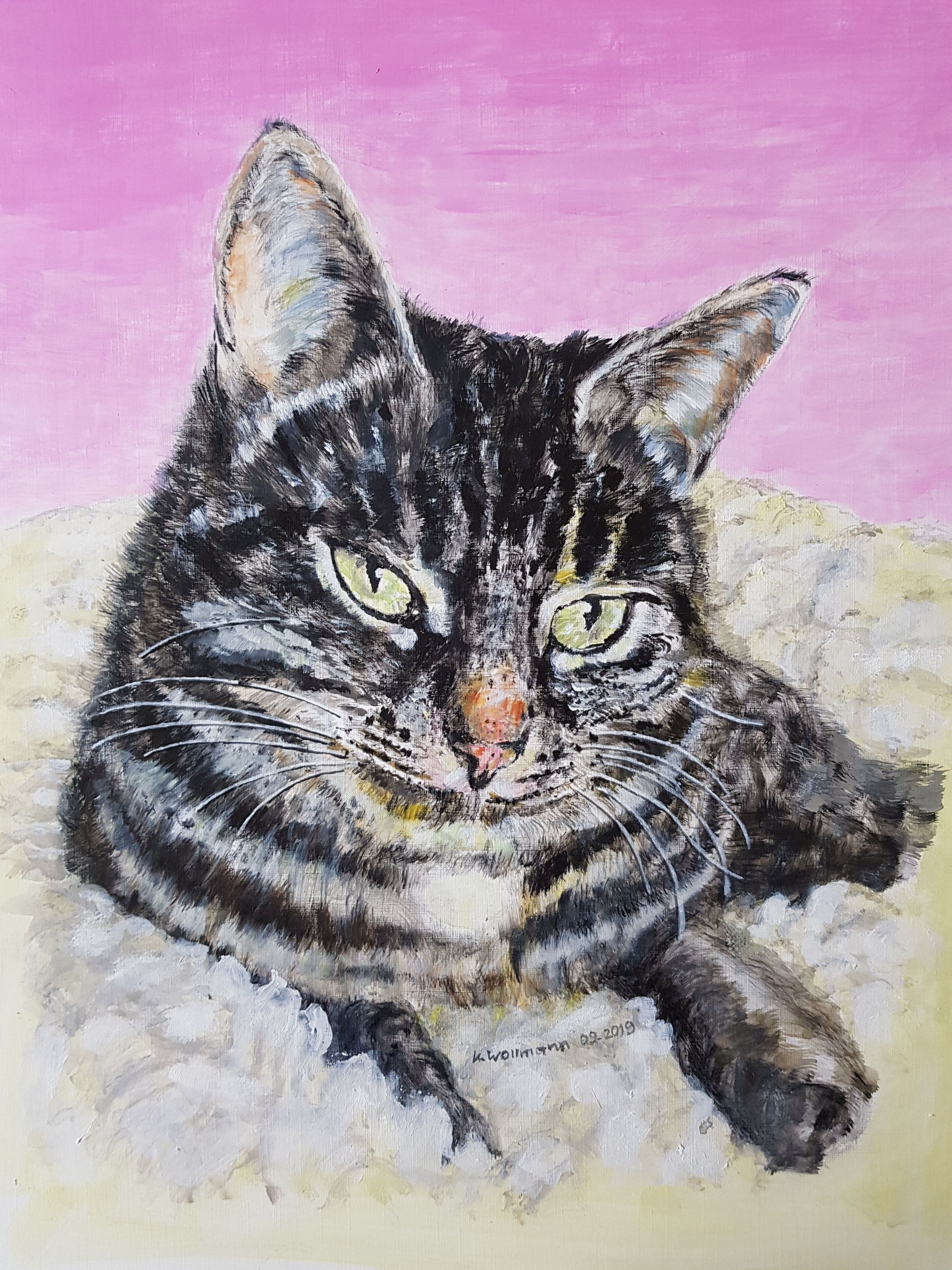 Portrait Katze - Acryl  - 95 €